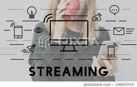 Streaming Media Digital Electronic Technology Concept 24665054