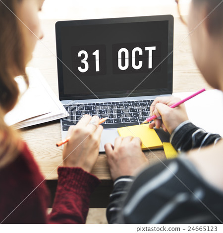 Time And Date Clock Graphic Concept 24665123