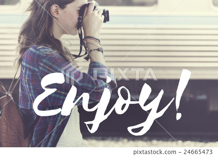 Enjoy Every Moment Life happiness Love live Concept 24665473