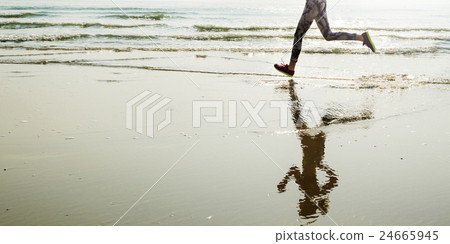 Run Runner Jogger Workout Beach Coast Exercise Concept Run Runner Jogger Workout Beach Coast Exercise Concept 24665945