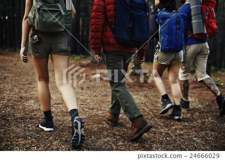 Camping Backpacker Walking Friendship Togetherness Concept 24666029