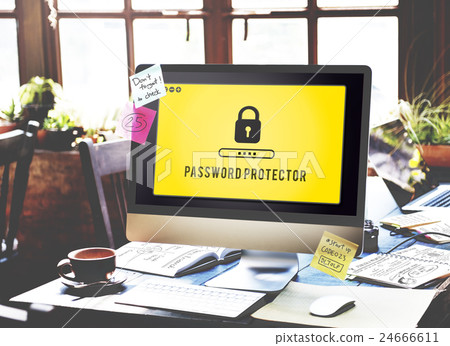 Lock Icon Password Protected Graphic Concept Lock Icon Password Protected Graphic Concept 24666611