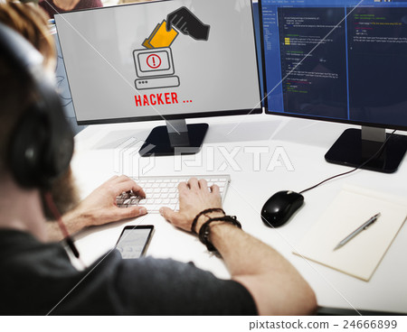Cyber Attack Crime Fraud Phishing Hacker Security System Concept Cyber Attack Crime Fraud Phishing Hacker Security System Concept 24666899