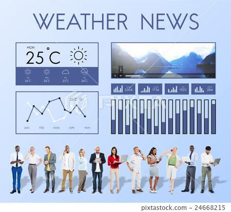 Weather Condition News Report Climate Forecasting Meteorology Temperature Concept 24668215