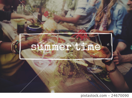 Beach Cheers Celebration Friendship Summer Fun Dinner Concept Beach Cheers Celebration Friendship Summer Fun Dinner Concept 24670090