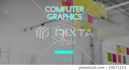 3D Three Dimensional Futuristic Display Modern Concept 3D Three Dimensional Futuristic Display Modern Concept 24671253