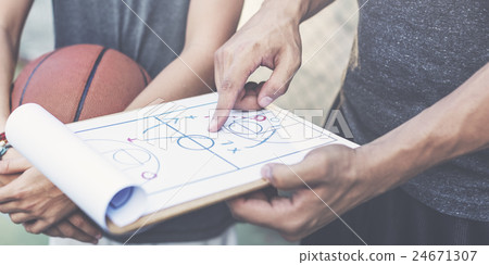 Basketball Player Sport Game Plan Tactics Concept 24671307