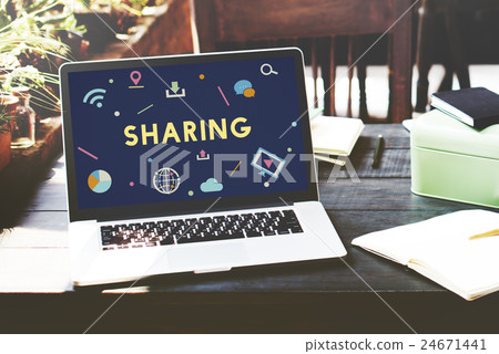 Technology Connection Online Sharing Multimedia Concept Technology Connection Online Sharing Multimedia Concept 24671441