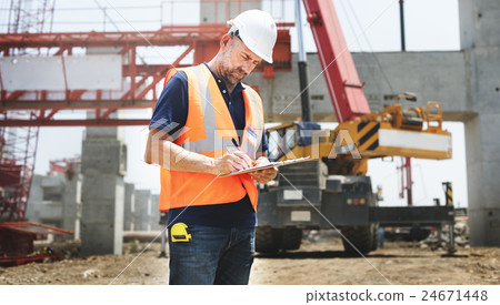Construction Worker Planning Contractor Developer Concept Construction Worker Planning Contractor Developer Concept 24671448