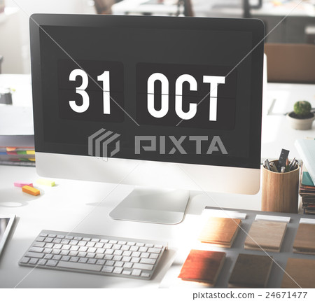 Time And Date Clock Graphic Concept 24671477