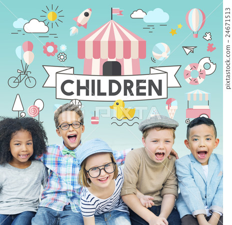 Children Kids Energetic Youth Playful Concept 24671513