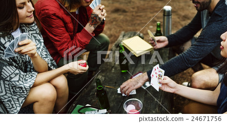 Beer Apple Card Camper Carefree Journey Leisure Concept Beer Apple Card Camper Carefree Journey Leisure Concept 24671756