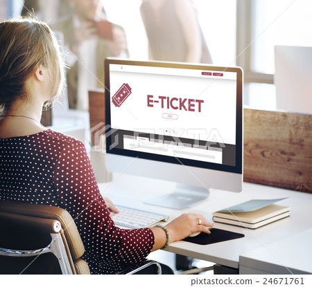 E-Ticket Ticket Booking Reservation Travel Concept E-Ticket Ticket Booking Reservation Travel Concept 24671761