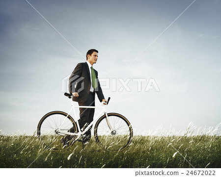 Businessman Green Business Relaxation Outdoors Concept 24672022