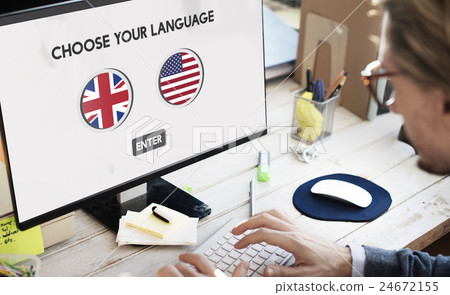 Language Dictionary English American Concept 24672155