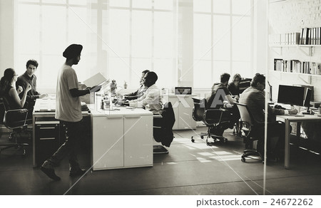 Business Team Busy Working Talking Concept Business Team Busy Working Talking Concept 24672262