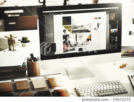 Design Studio Creativity Ideas Wood Palette Decoration Concept 24672275