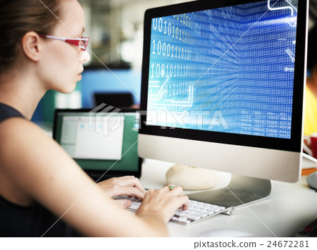 Binary Code Digits Technology Software Concept 24672281