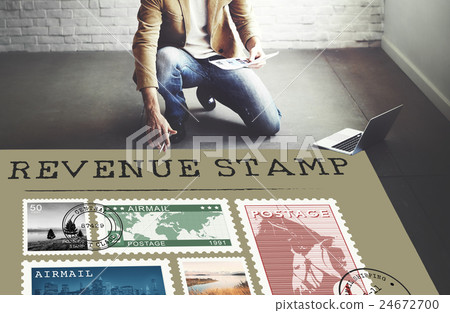 Postal Postage Mail Package Stamp Concept Postal Postage Mail Package Stamp Concept 24672700