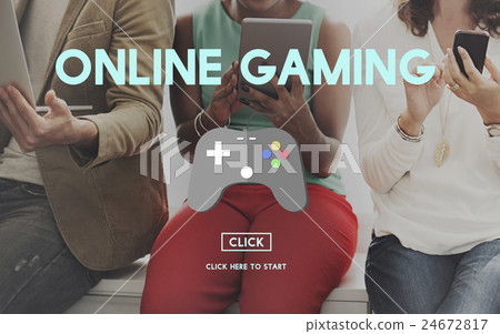 Online Gaming Playing Hobby Internet Strategy Concept 24672817