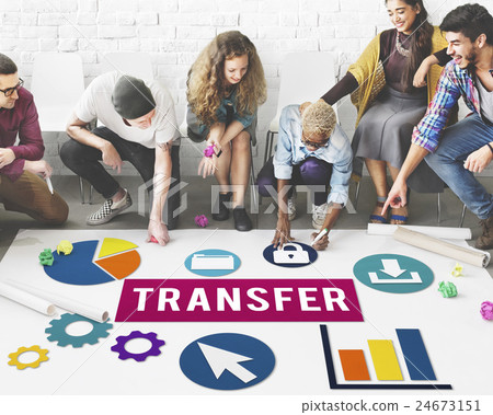 Transfer Transmission Word Graphic Concept Transfer Transmission Word Graphic Concept 24673151
