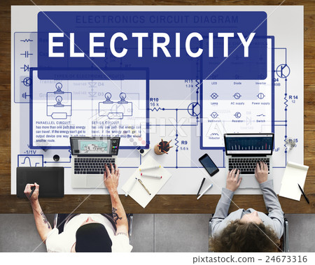 Electronic Circuit Electricity Voltage Concept Electronic Circuit Electricity Voltage Concept 24673316