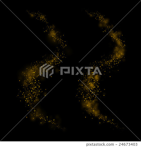 Gold glittering star magic dust on background. - Stock Illustration ...