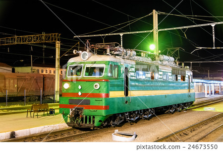 Soviet-made electric locomotive at Samarkand Soviet-made electric locomotive at Samarkand 24673550
