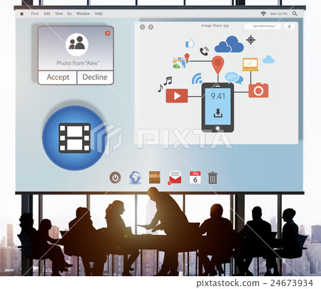 Sharing Networking Connection Exchange Technology Graphic Concept 24673934