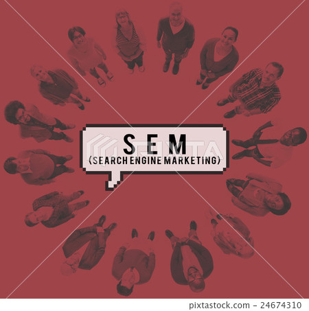Group of Multiethnic People in a Circle Looking Up 24674310