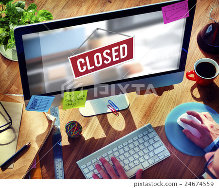 Closed Signage Marketing Shop Concept Closed Signage Marketing Shop Concept 24674559