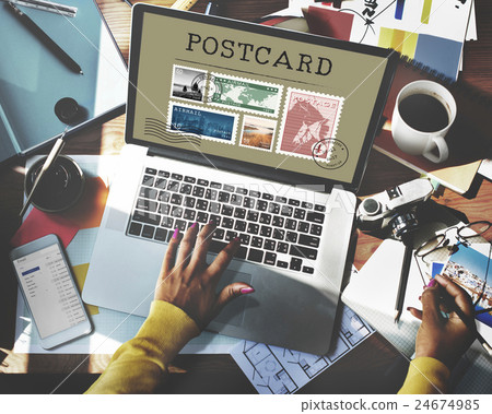 Postal Postage Mail Package Stamp Concept 24674985