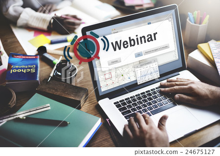 Webinar Meeting Conference Seminar Online Technology Concept Webinar Meeting Conference Seminar Online Technology Concept 24675127