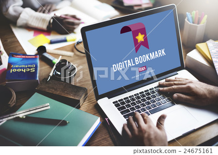 Digital Bookmark Internet Data Technology Concept Digital Bookmark Internet Data Technology Concept 24675161