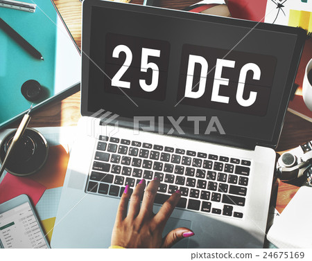Christmas Holiday Date Technology Graphic Concept Christmas Holiday Date Technology Graphic Concept 24675169