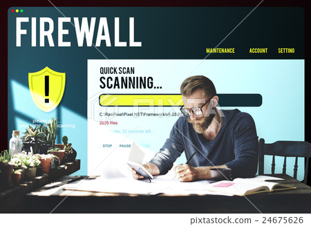 Data File Protection Firewall Malware Removal Concept 24675626
