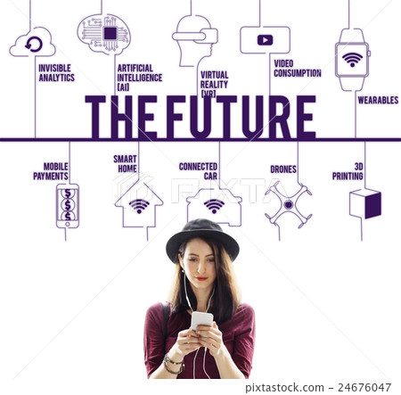 The Future Connected Drones Technology Concept 24676047