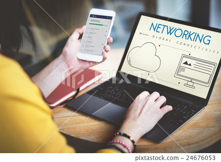 Network Cloud Backup Storage Download Concept 24676053