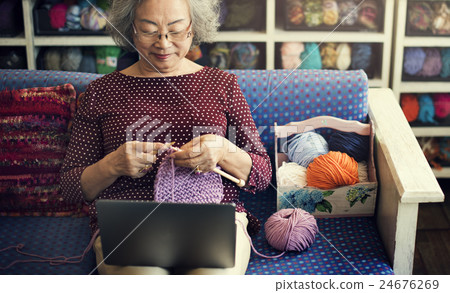Knitting Yarn Needlework Craft Concept Knitting Yarn Needlework Craft Concept 24676269
