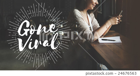 Gone Viral Social Media Networking Connection Sharing Concept 24676563