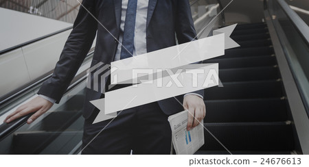Business Man Escalator Frame Graphic Concept 24676613