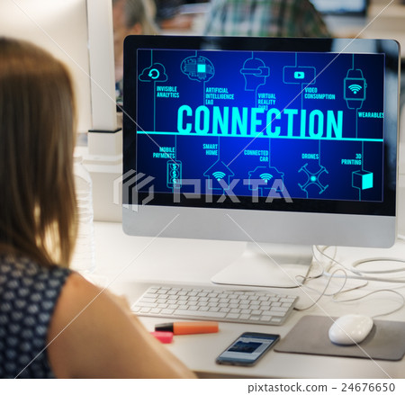 Connection Connected Drones Technology Concept 24676650