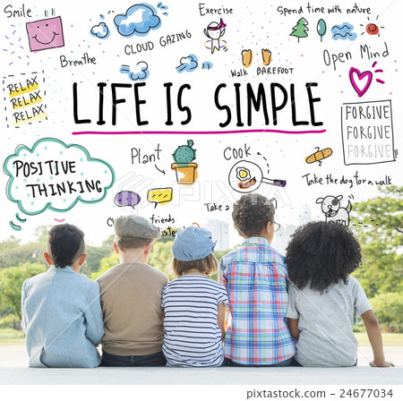 Positive Thinking Simple Life Graphic Concept 24677034