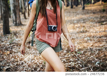 Camping Camera Walking Nature Photot Concept 24677236
