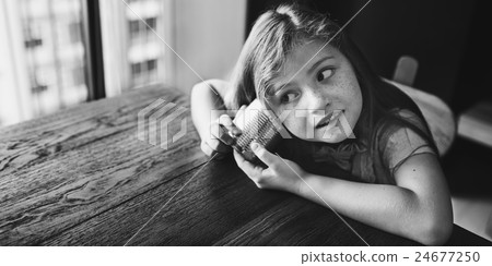 Girl Listening Audio Casual Communication Relax Concept 24677250