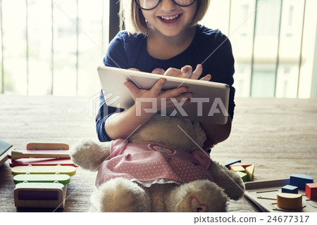 Little Girl Child Development Knowledge Education Concept 24677317