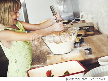 Flour Dessert Cookie Dough Cake Bakery Girl Concept 24677321