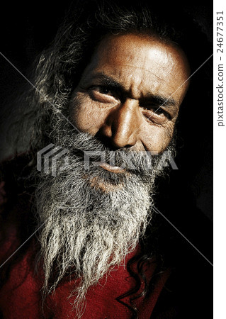 Indigenous Senior Indian Man Looking at the Camera Concept 24677351