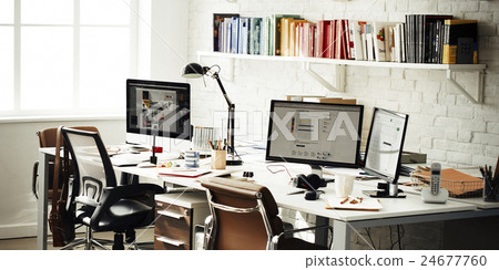 Contemporary Room Workplace Office Supplies Concept 24677760