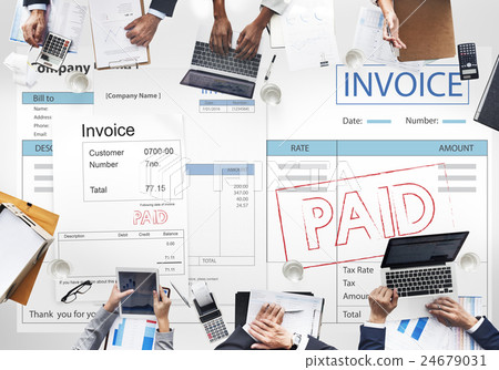 Invoice Bill Paid Payment Financial Account Concept 24679031